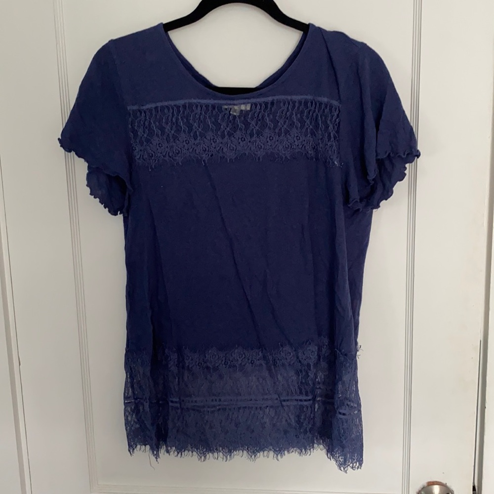 5/$30 Deep blue Anthropologie top